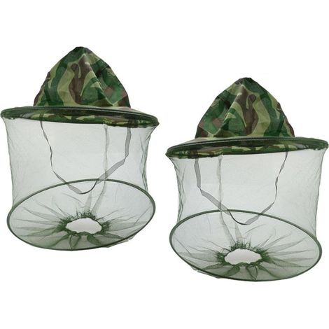 2 pezzi Cappello da apicoltore mimetico Fascia per la testa Protezione in rete Attrezzatura da pesca all'aperto Forniture per apicoltura (1/5)