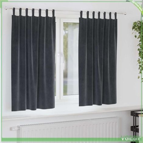Rideaux occultants - FAFEISY - 4107234 - Velours - Gris foncé - 140 x 175 cm (lot de 2) (1/5)