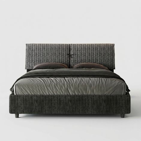 Cama doble en tejido container 160x190 Mados Giada Aragona - Gris Oscuro (1/5)