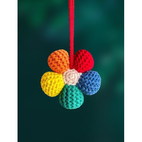 Häkelanhänger Regenbogenblume, Auto Deko, Geschenk für Mädchen & Frauen (1/5)