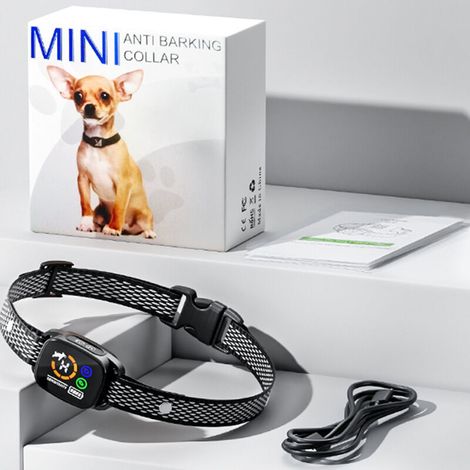 Antibellhalsband für Hunde, wiederaufladbares Automatikhalsband mit Vibrations- und Tonwarnung, einstellbare Empfindlichkeit, wasserdicht, stoßfrei, für kleine, mittlere und große Hunde.