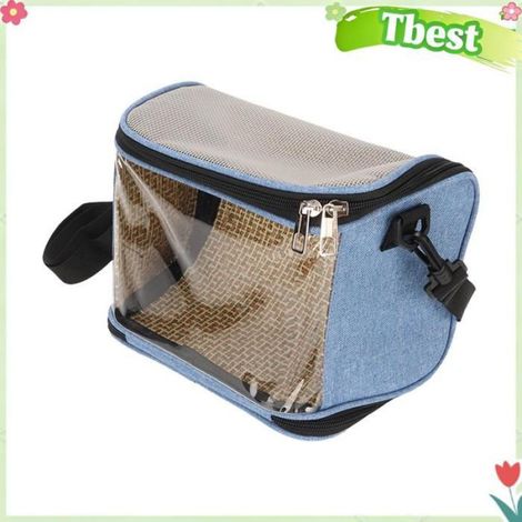 Tbest Sac de transport d’oiseaux Sac de transport d'oiseaux Transparent, Portable, léger, respirant, Cage animalerie voliere Bleue (1/4)