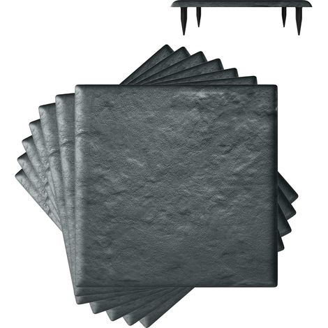 Garden Stepping Stones Set, 8 Pieces, 39.5 cm, Grey