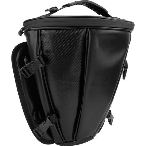 Sacoche arrière moto carbone style imperméable, sac de selle porte-bagages pour moto, noir (1/5)