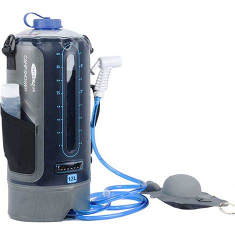 Sac de Douche de Camping Portable à Chauffage Solaire avec Une capacité de 12 L avec indicateur de température Sac Pliable et scellé pour Les Voyages de randonnée et de Plage (1/5)