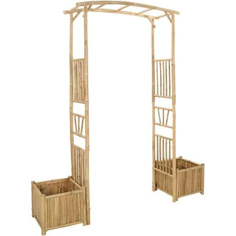 Arche de jardin naturelle, 177 x 40 x 205 cm, en bambou. (1/5)