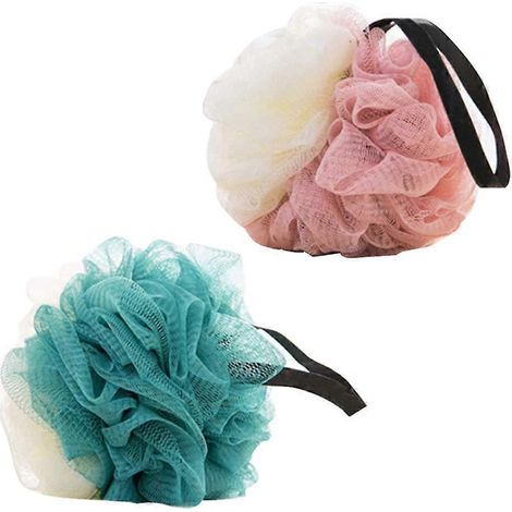 Set mit 2 Peeling-Duschschwämmen aus Luffa, weichem Netzschwamm und Badeball für Körper und Rücken (1/3)