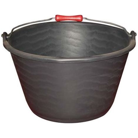 ALUMINIUM ET PLASTIQ - Seau vendange/veau poignée bois 18L noir gradué