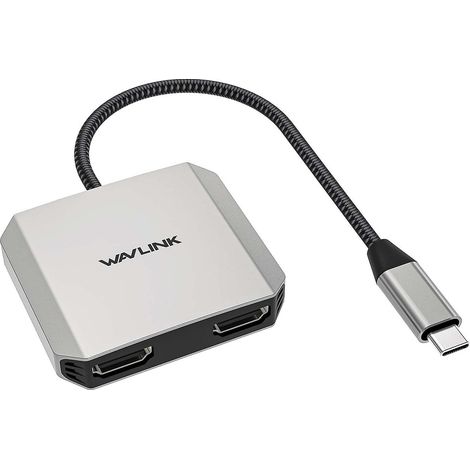 Adaptateur WAVLINK WL-UHP510Pro 87W USB-C mâle vers double HDMI femelle, convertisseur vidéo 4K/60 Hz (1/5)