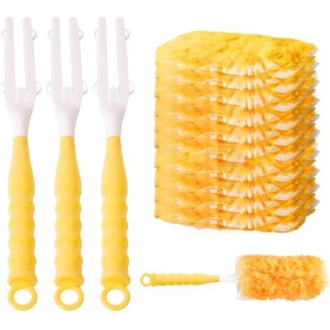 10 Pièces Plumeau, Poussiere Efficace, Plumeaux 3D avec 3 Poignées Attrape Poussiere Forte Absorption, Duster Microfibre Convient pour Nettoyage des Meubles Écran D'ordinateur (1/5)