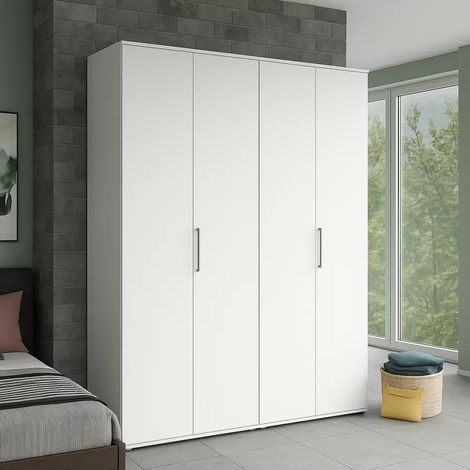 armadio 4 ante battenti bianco 160x52x207 cm (1/4)