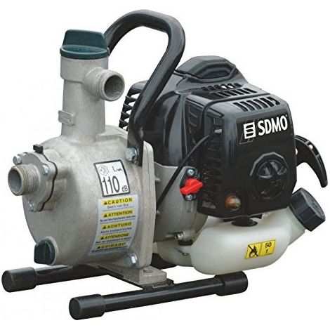 Sdmo – Motopompe thermique 6,60 m3/h – Débit max 110 l/min – Hauteur d'élévation 32 m – Pour eaux claires – Amorçage automatique (1/4)