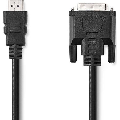 Nedis HDMI™ -Kabel / HDMI™ Stecker / DVI-D 24+1-Pin Stecker / 1080p / Vernickelt / 3.00 m / Gerade / PVC / Schwarz / Label