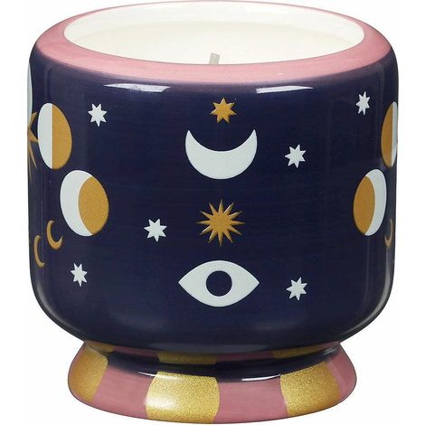 Paddywax Candela in Ceramica Decorata "A Dopo" – Fasi Lunari, Gelsomino e Rosa (226 g)