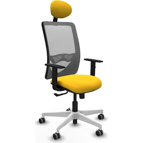 Silla de oficina piqueras y crespo Zulema gris amarillo similpiel (1/2)