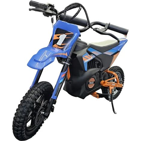 Bicicletta Elettrica Cross per Bambini 24V X-Bike Blu con Sospensioni