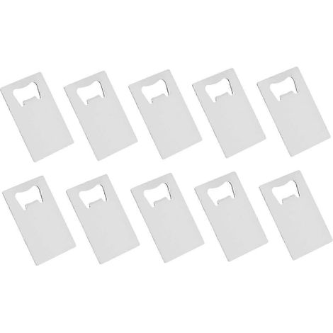 10 Flaschenöffner im Kreditkartenformat, Brieftaschengröße, lustiger, tragbarer Flaschenöffner für die Bar, Geschenk für Trauzeugen, Väter und Männer-Silver (1/5)