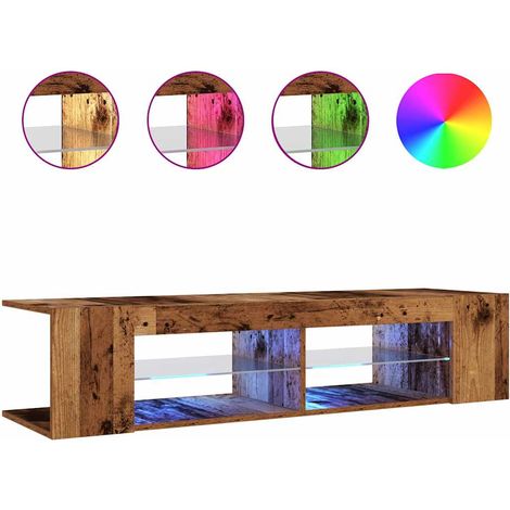 Maison Exclusive - TV-Schrank mit LED-Leuchten Altholz-Optik 135x