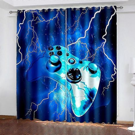 Rideaux occultants pour garçons et adolescents 132 x 160 cm, style moderne, inspirés des jeux vidéo, pour enfants et filles (1/5)