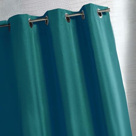 Rideau d'extérieur en tissu déperlant Bleu Paon 140x260 cm