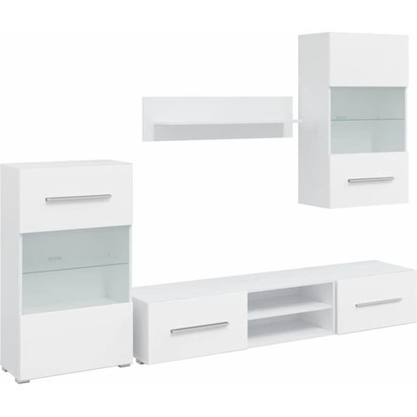 Maison Exclusive - Fünfteilige Wohnwand TV-Schrank mit LED-Beleuc