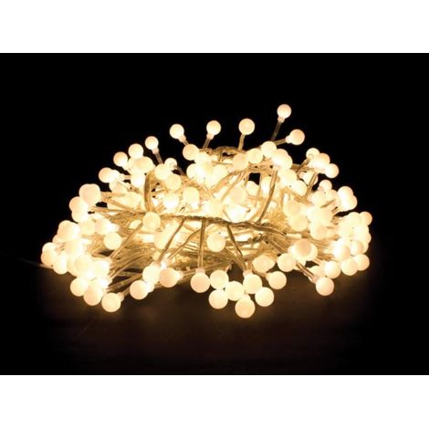 Clusterlight Led - 3.2 M - 256 Bolas - Blanco Cálido - Cable Transparente - 24 V