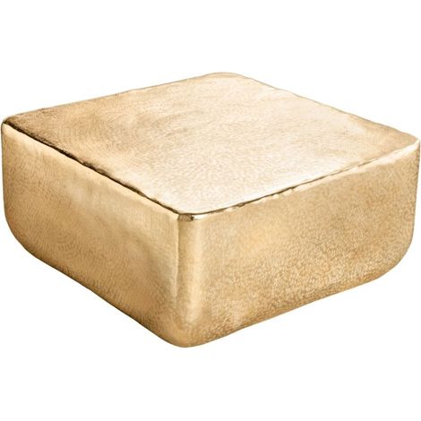 Mesa baja cuadrada AURUM 70 cm en aluminio dorado martillado – Diseño artesanal chic (1/5)