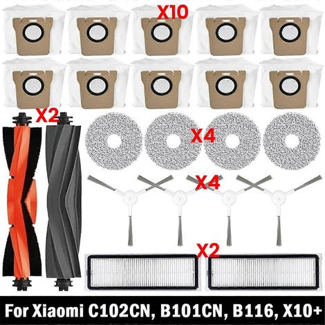 Zubehör und Ersatzteile für Xiaomi Mijia Omni 2 C102CN, B101CN, B116CN, X10+: Hauptseitenbürste, HEPA-Filter.