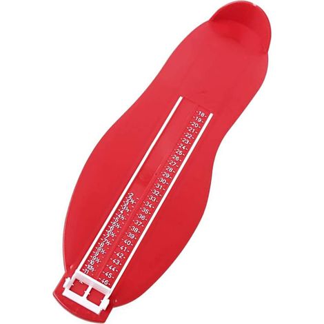 Podómetro para adultos y niños: medidor de talla de calzado, dispositivo para determinar la talla de calzado (del 18 al 47) (rojo). (1/5)