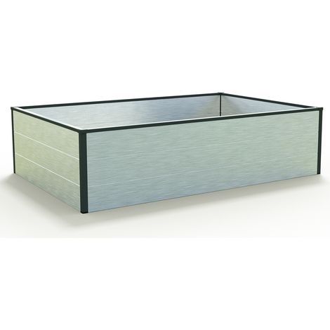 GFP HALFSIZE Huerto urbano de aluminio - Jardinera compacta y resistente enaluminio anodizado - 150 x 99 x 39 cm