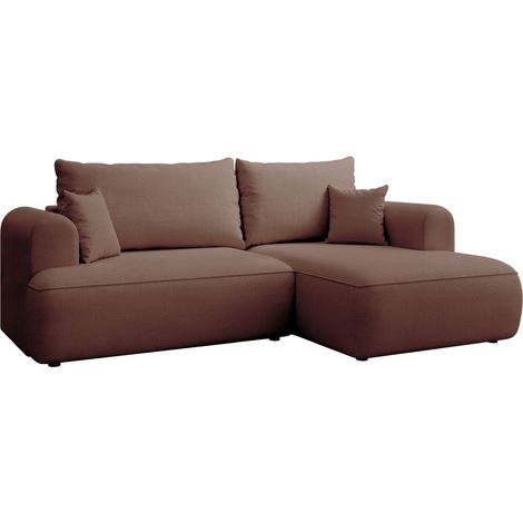 Selsey Ovo Mini – Ecksofa mit Schlaffunktion, rechts – Kupfer – Chenille, Easy Clean