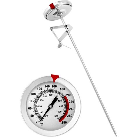 Thermomètre À Friture - Sonde Acier Inoxydable 304 - Plage 10 À 290 °C - Clip Intégré - Pour Grill Cuisson Huile Sucre Lait - 1 Pièce (1/5)
