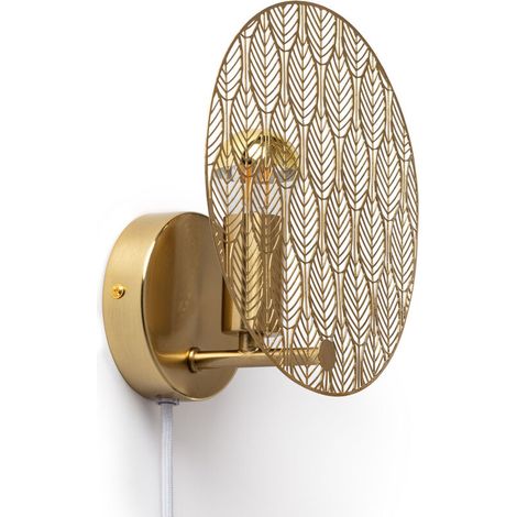 – Lampe murale applique de salle de bain en métal doré – Ampoule E14 non incluse – Lumière personnalisable avec ampoules LED – Design moderne (1/5)