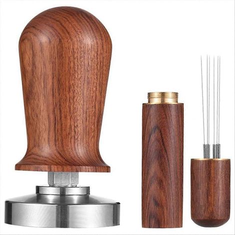 WDT 58-mm-Espresso-Tamper- und Rührset, kalibrierter Tamper, Holzgriff und Zubehör (1/5)