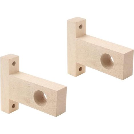 Soporte de madera sin acabado para barras de cortina de 30 mm