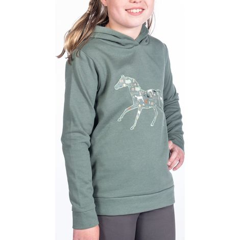 Felpa con cappuccio bambina modello Judy: 2/3 anni, verde scuro 5900 (1/2)