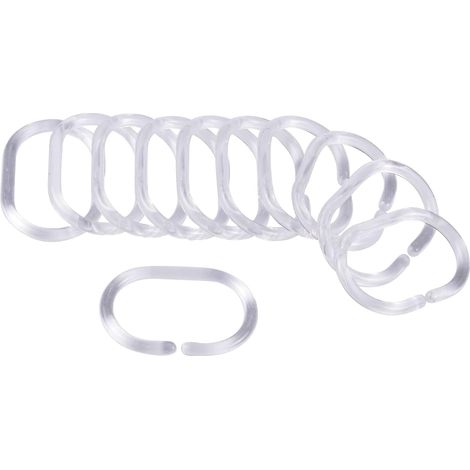 Weiches Interieur, 12 Duschvorhangringe, Vitamin Badezimmer, transparent, schlichter Kunststoff