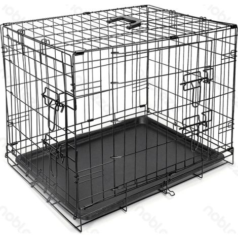 Cage Chien Fil Fer Flexible - Porte Large Base Anti-Dérapante