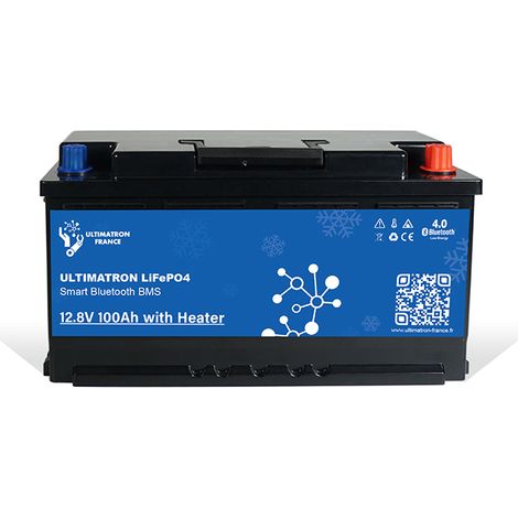 Ultimatron 12.8V 100Ah LiFePO4 Smart BMS  batteria servizi con Bluetooth e riscaldamento