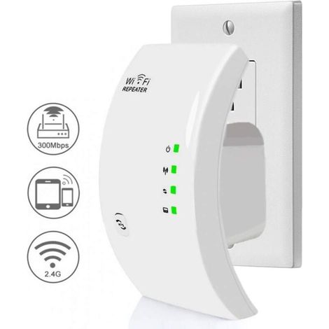 Ripetitore WiFi Ineasicer, amplificatore WiFi da 300 Mbps, copre fino a 200㎡, punto di accesso extender WiFi, aumenta la copertura WiFi, compatibile con tutti i box Internet, porta Ethernet, WP (1/4)