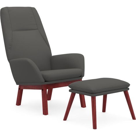 Maison Exclusive - Relaxsessel mit Hocker Dunkelgrau Stoff (1/5)