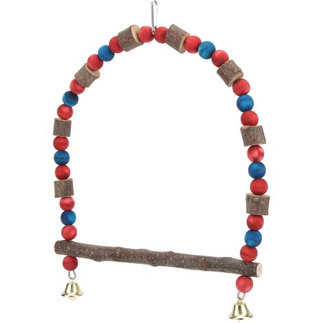 Balançoire à oiseaux, jouet suspendu, Cage à perroquet debout avec crochet pour tourtereaux, pinsons, perruches, perruches, longueur de poteau de 12cm/4,7 pouces (1/5)