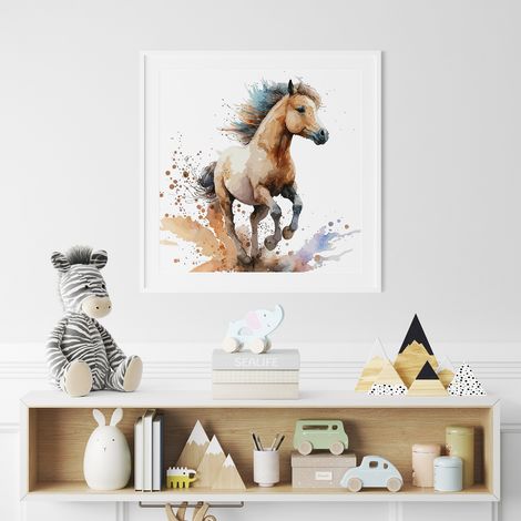 Poster / Affiche carrée Enfants - Cheval - 50x50 cm (1/3)