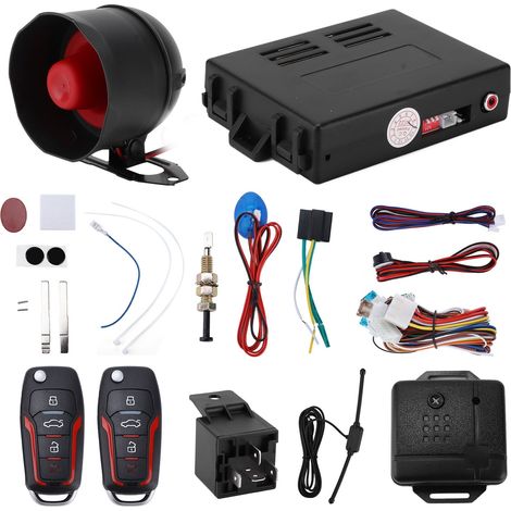 Ortviai Système d'alarme automobile 12 V avec démarrage à distance et verrouillage sans clé – Électronique auto universelle (1/5)
