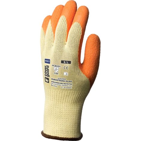Lot de 5 paires de gants Manutention EUROGRIP 10L800 tricot 10G paume latex adhérisé Taille 9