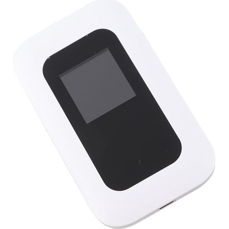 Routeur WiFi 4G blanc, emplacement pour carte microSD, jusqu'à 10 utilisateurs, écran LED 1,44 pouce, batterie 2100 mAh, routeur 4G LTE pour téléphone, PC et tablette. (1/4)