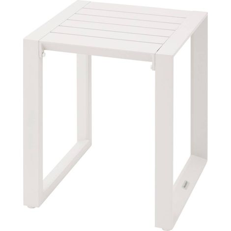 Tavolino quadrato in alluminio allure color avena 44 x 44 x 55 cm  - Hespéride