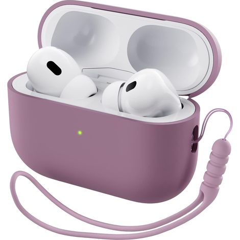 1 Coque en Silicone pour AirPods Pro 2, avec Corde, Protection Antichoc, Couleur Lilas, Accessoire Écouteurs (1/5)
