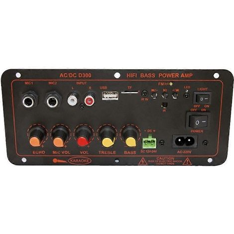 Module amplificateur audio Bluetooth 5.0 300 W D300 pour caisson de basses avec double microphone et prise US. (1/5)