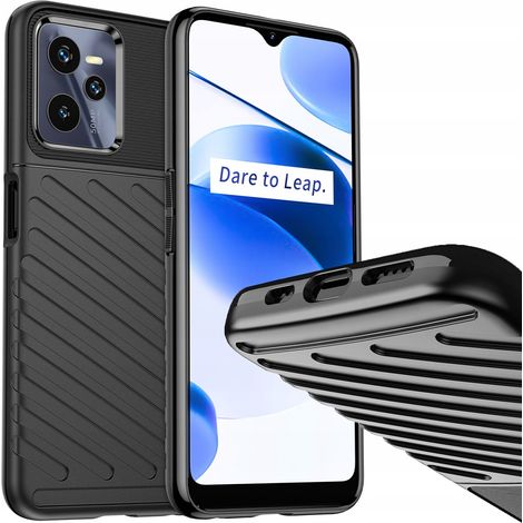 Funda Thunder Case de silicona reforzada para Realme C35, color negro. (1/5)